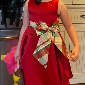 Beautiful dress with tartan sash